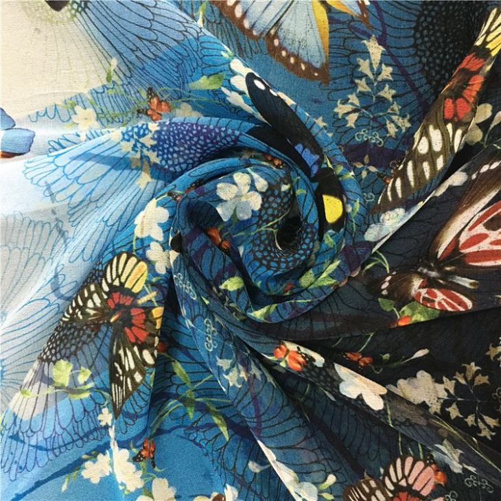 Digital Printing On Silk Chiffon Fabric