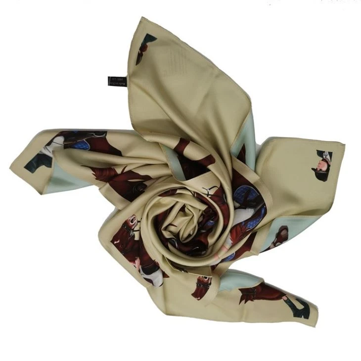 Custom Digital Printed Double Sided Square Silk Scarf